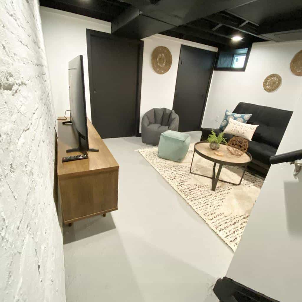 small basement living room