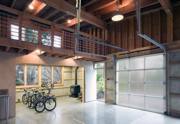 modern garage concrete floor bikes balcony