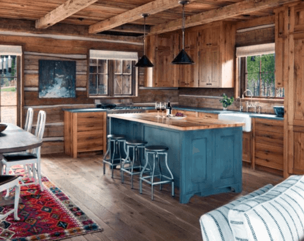 DIY treated wood backsplash