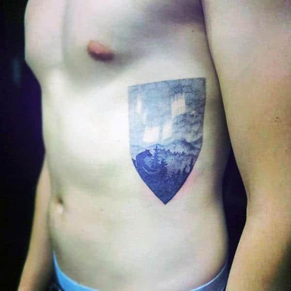 Lonely Fox During Night Tattoo Mens Torso