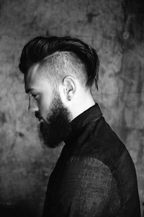 Long Length Slicked Back Undercut Hair For Men