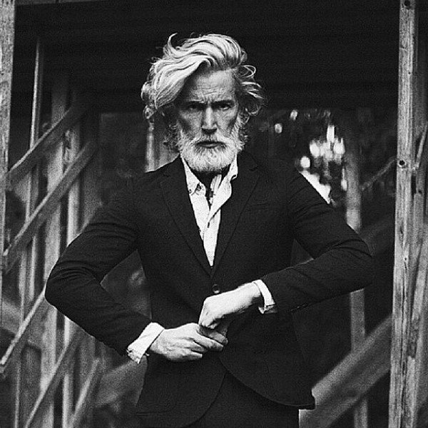 Long Wavy Old School Classic Hair For Gentlemen