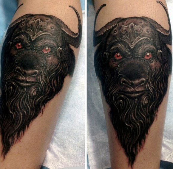 Longhorn Bull Skull Male Tattoos