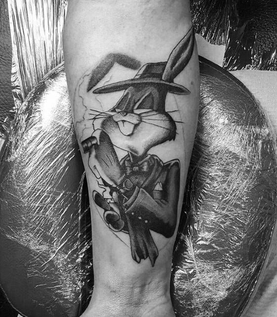 Looney Tunes Tattoos Men Bugs Bunny On Inner Forearm