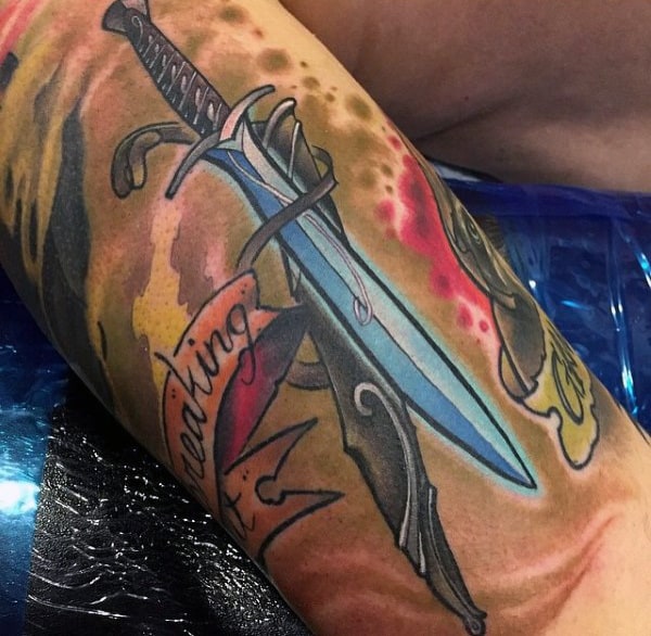 Lord Of The Rings Sword Mens Arm Tattoos