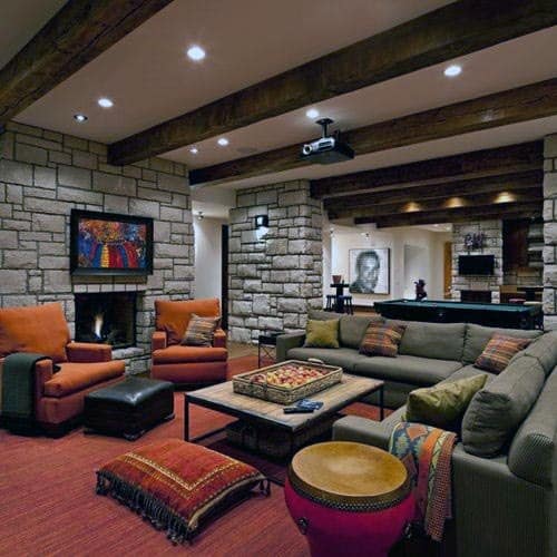 Lounge Rustic Basement Ideas