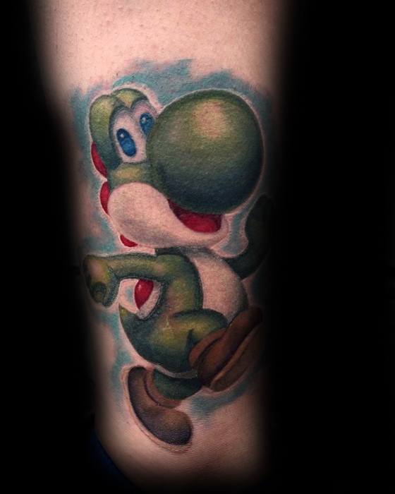 Lower Leg 3d Yoshi Male Tattoo Ideas
