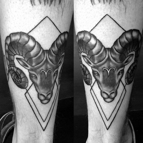 Lower Leg Aries Mens Tattoo Ideas