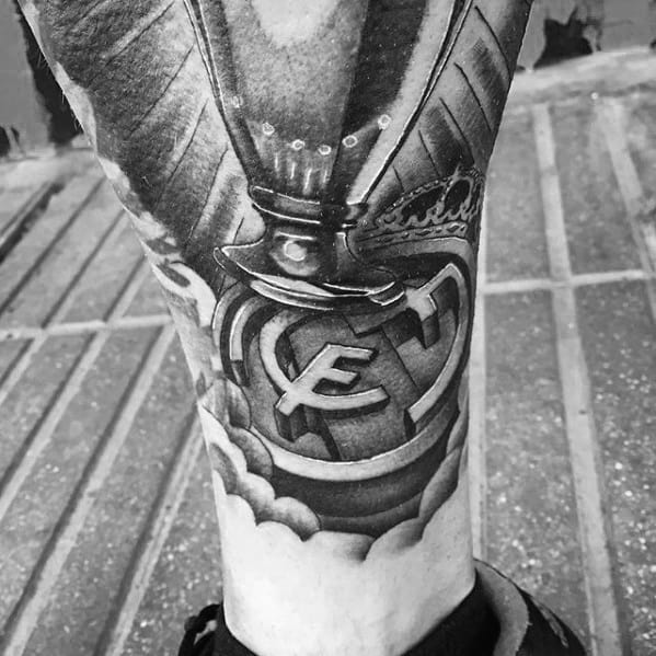 Lower Leg Awesome Real Madrid Tattoos For Men