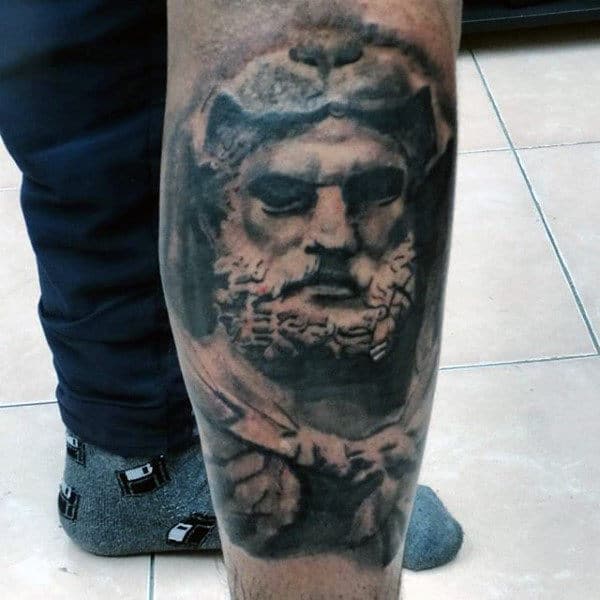 Lower Leg Hercules Tattoos On Males