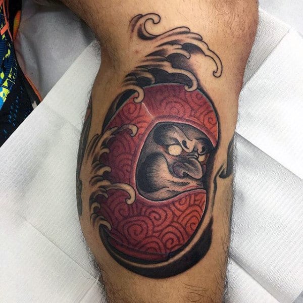 Lower Leg Manly Daruma Doll Male Tattoo Designs