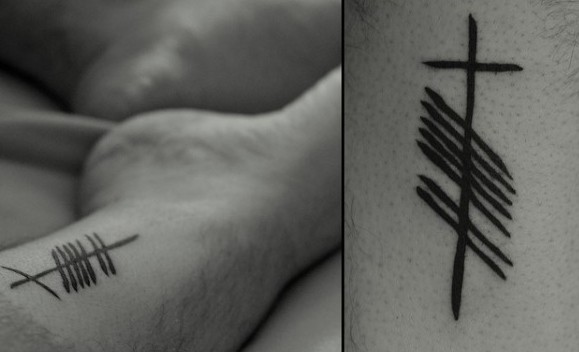 Lower Leg Ogham Tattoo Ideas On Guys