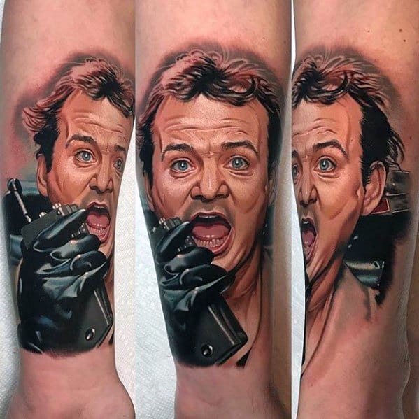 Lower Leg Realistic Ghostbusters Tattoo Ideas For Males