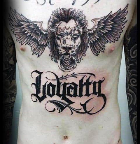 Loyalty Stomach Male Tattoos