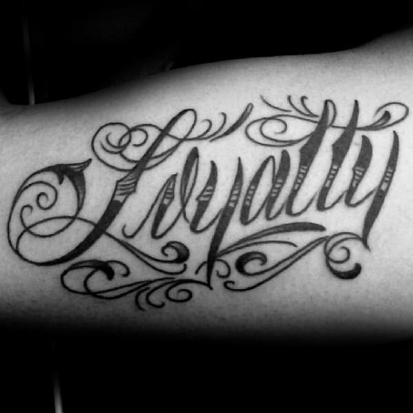 Loyalty Word Mens Arm Tattoos