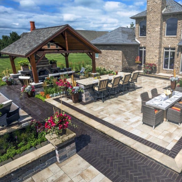 bordered paver patio