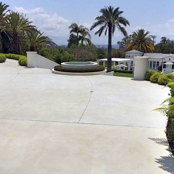 matte concrete driveway