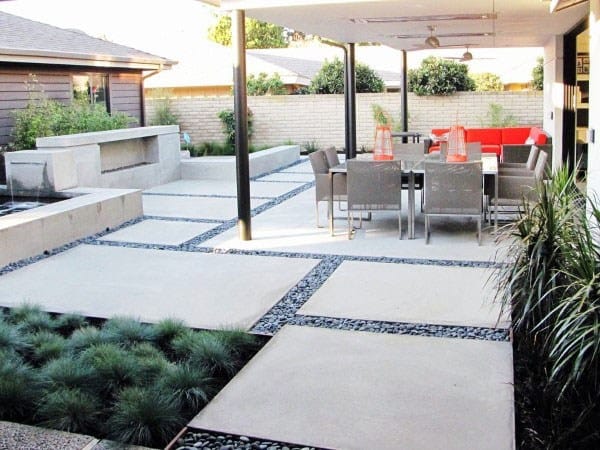luxury concrete slab patio