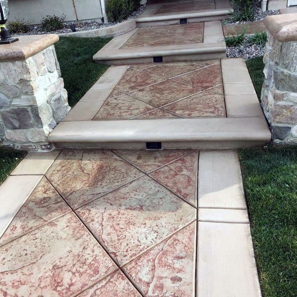 acid-stained concrete walk