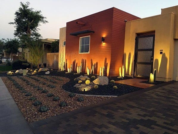 luxury home with desert landscape garden 