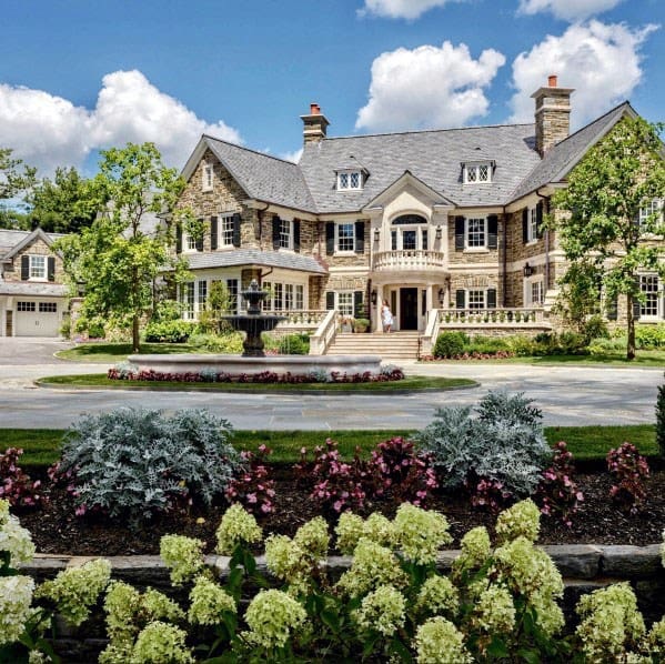 multi-colored driveway landscape