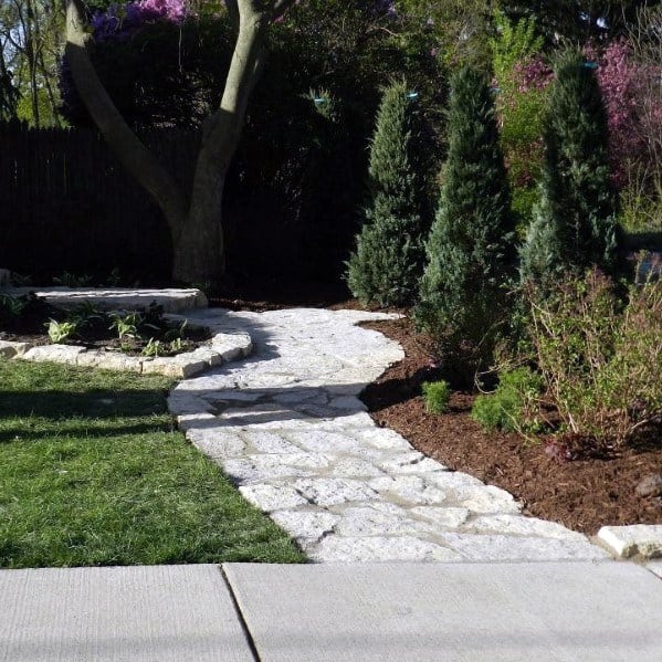 stucco flagstone path