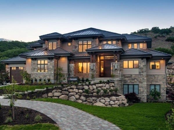 front yard rock accents