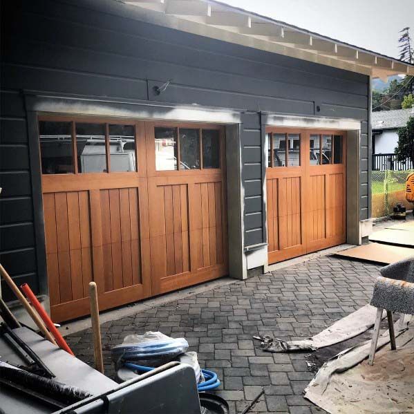 modern wood garage doors 