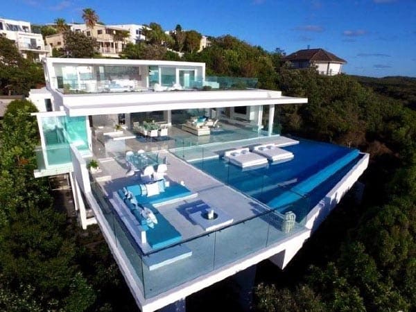 Luxury Glass Swimming Pool Designs With Infinity Edge