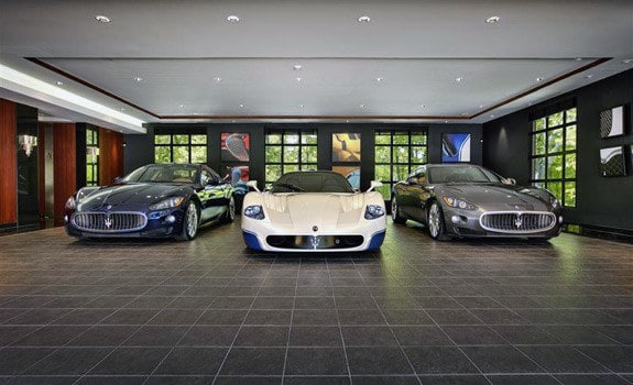 Luxury Home Garage Floor Tile Dark Grey Stone