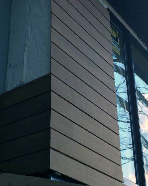 dark grey clapboard siding