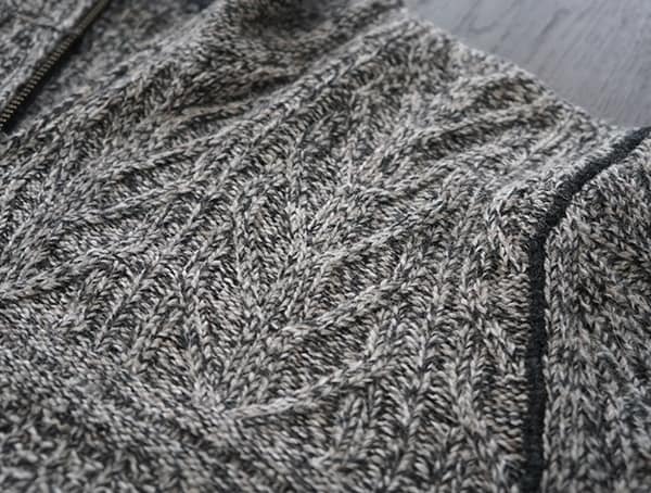 Luxury Mens Clothing Kinross Cashmere Marled Cable Full Zip Cardigan In Chestnut Marl