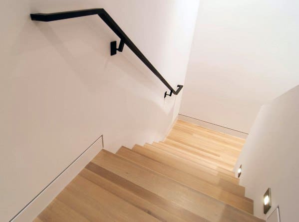minimalist staircase with black rail 