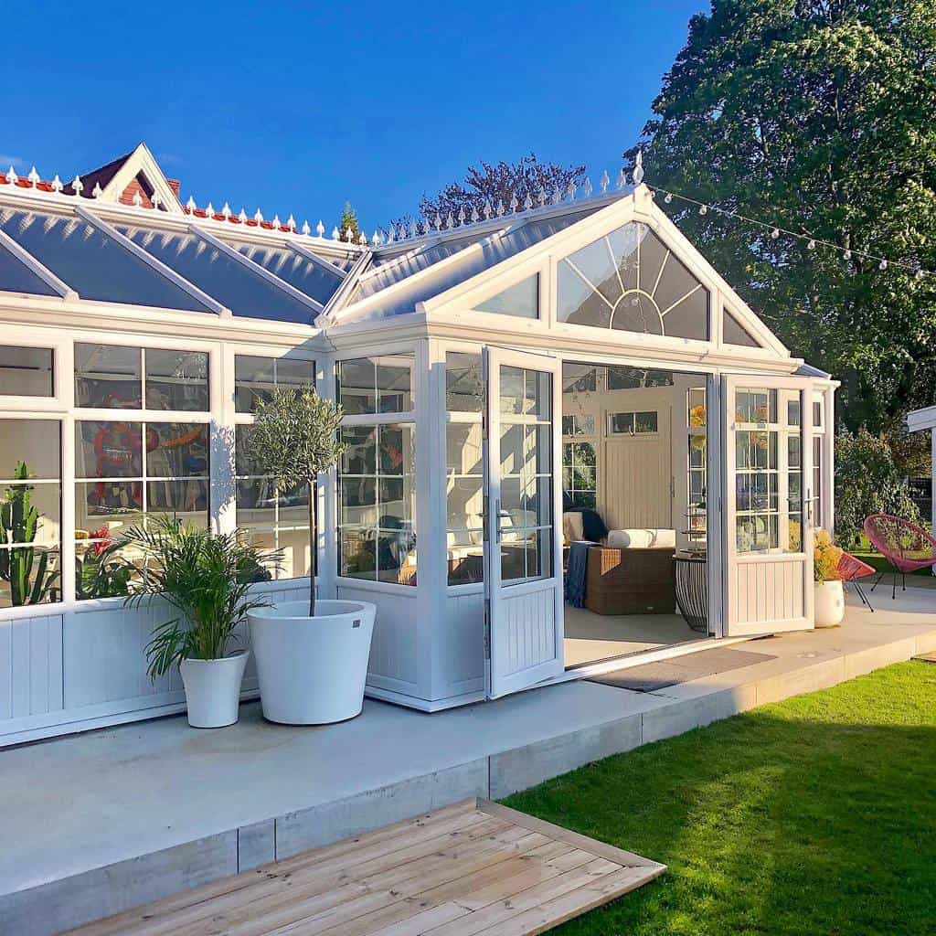 large glasshouse she shed