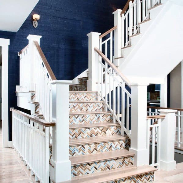 luxury wood stair railing