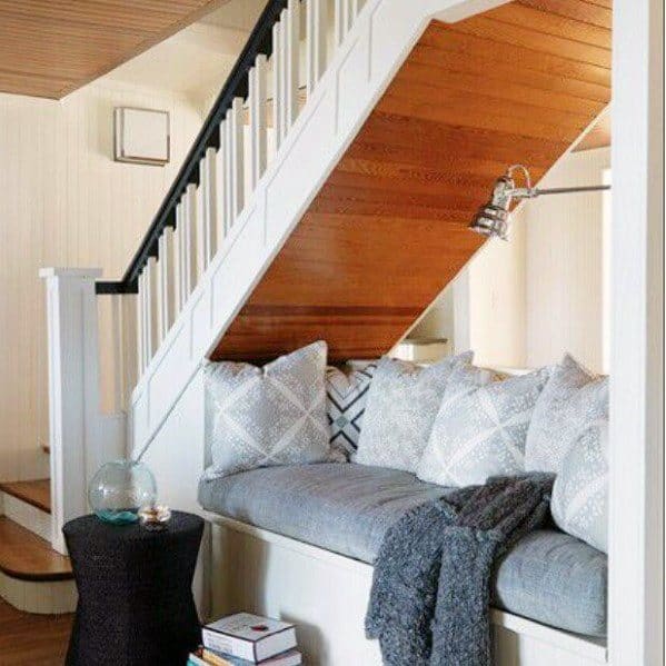 luxury nook sofa under stairs
