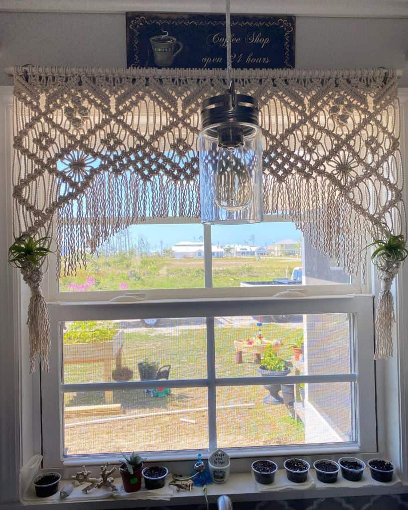 macrame kitchen curtain ideas frayedknotco