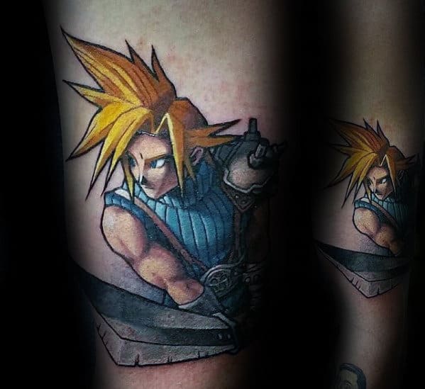 maculine final fantasy mens forearm tattoo
