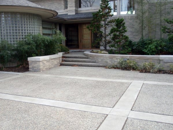 concrete and gravel driveway