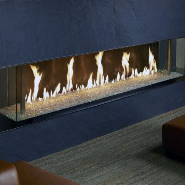 slate tile linear fireplace surround