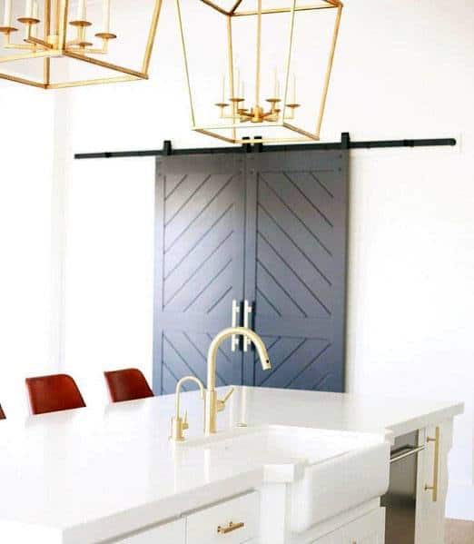 sliding barn door kitchen pantry white kitchen 