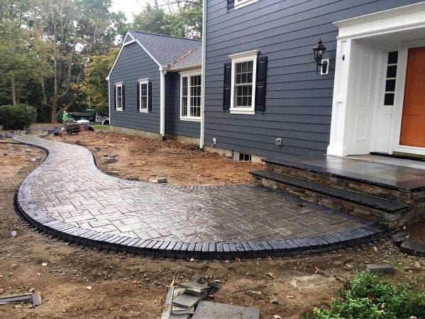 bordered paver path