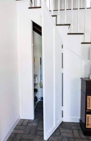 stairs storage closet hidden door design