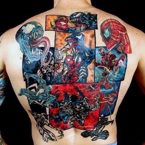 Majestic Spiderman Tattoo Male Back