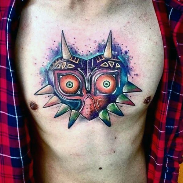 Majoras Mask Guys Tattoo Ideas Upper Chest