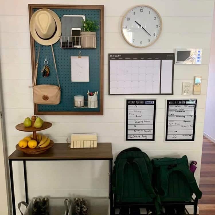 blue office pegboard