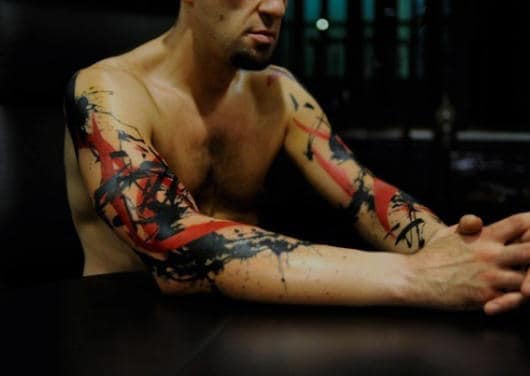 Male Abstract Half Sleeve Tattoo On Both Arms