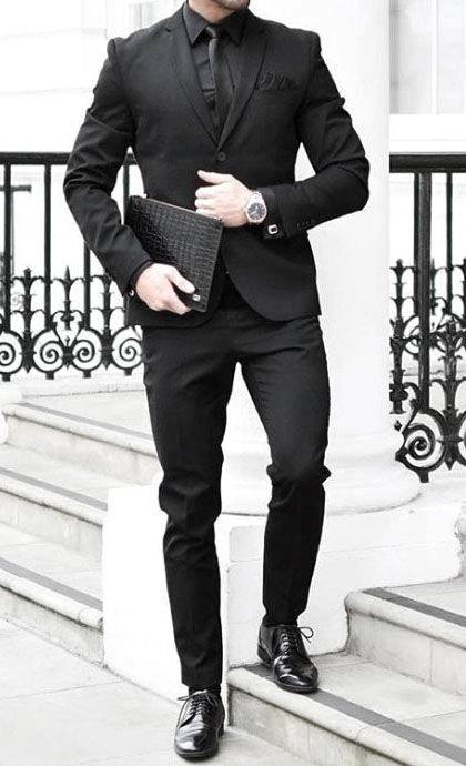 Male All Black Outfits Professional Suit And Style Ideas For Businessmen