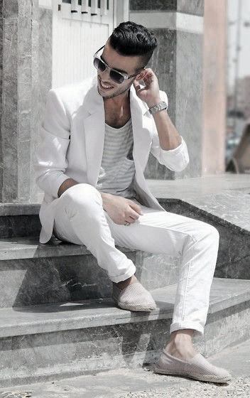 Male All White Outfits Look Ideas