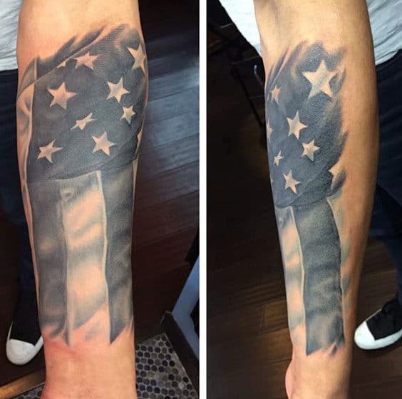 Male American Flag Tattoos Designs